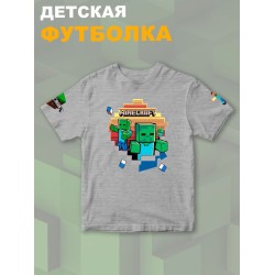 Футболка майнкрафт minecraft с принтом игры y2k детская