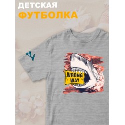 Футболка с акулой shark челюсти и jaws детская