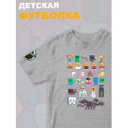 Футболка майнкрафт стив и алекс с игрой minecraft детская