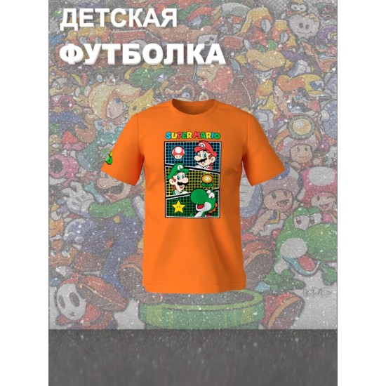 Футболка супер марио и луиджи брос нинтендо детская