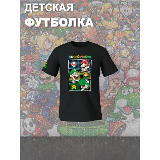 Футболка супер марио и луиджи брос нинтендо детская
