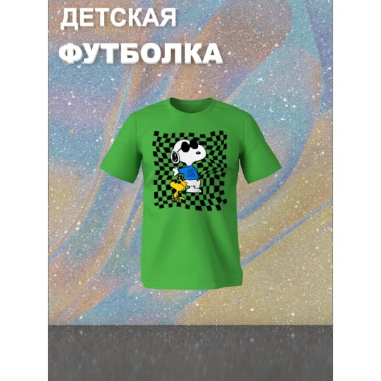 Футболка со снупи Snoopy и вудстоком желтой птичкой детская