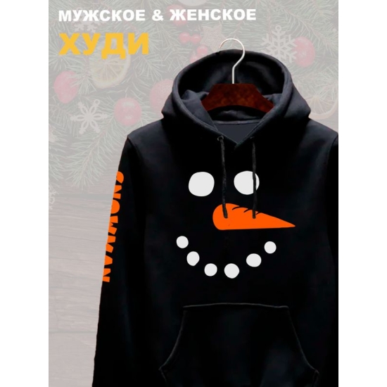 Худи снеговик с новым годом y2k