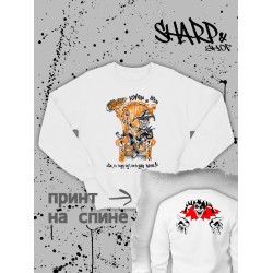 Свитшот с принтом КиШ. Свитшот унисекс с надписью Король и Шут в стиле street style.