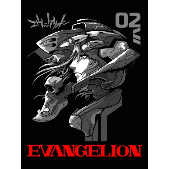 Шоппер с принтом из мультсериала Евангелион. Тканевая сумка Evangelion neon genesis в стиле street style для молодежи.