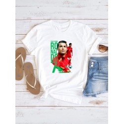 Футболка криштиану роналду реал мадрид cristiano ronaldo с принтом игроков футбола футболистов для фаната футбола, белая мужская и женская прикольная одежда кэжуал casual sportswear спортивный стиль.