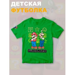 Футболка супер марио и луиджи брос nintendo y2k детская
