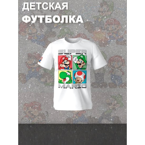 Футболка супер марио и луиджи super mario нинтендо детская