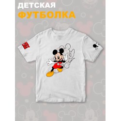 Футболка с персонажем Микки Маус из мультика Дисней. Футболка с принтом Mickey Mouse из Walt Disney для мальчика и девочки. Одежда для детей и подростков street style кэжуал.