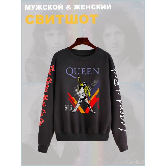 Свитшот Queen логотип с принтом, рисунком rock style, рок группа