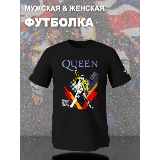 Футболка Queen логотип с принтом, рисунком rock style, рок группа