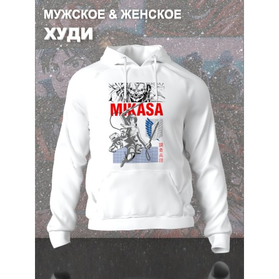 Худи с принтом из мультсериала Атака титанов оверсайз. Худи унисекс anime Attack on titan в стиле street style для молодежи.