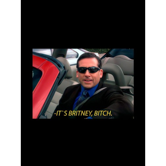 Шоппер офис сериал its britney beach мем с принтом надписью прикол meme мода нулевых 2000 х черный, стритстайл прикольная мемная сумка для шопинга и покупок тканевая женская и мужская кэжуал casual.