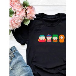 Футболка южный парк south park персонажи с принтом мем прикол эрик картман стэн кенни кайл, черная женская мужская стрит стайл мемная прикольная одежда кэжуал, андеграунд стритстайл casual y2k style.