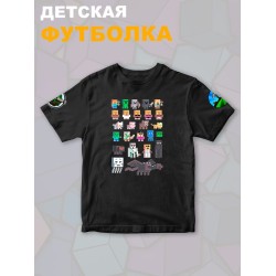 Футболка майнкрафт стив и алекс с игрой minecraft детская