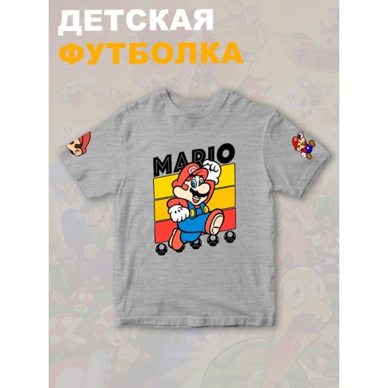 Футболка супер марио брос super mario нинтендо детская