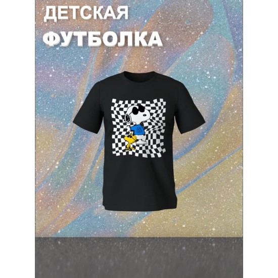 Футболка со снупи Snoopy и вудстоком желтой птичкой детская