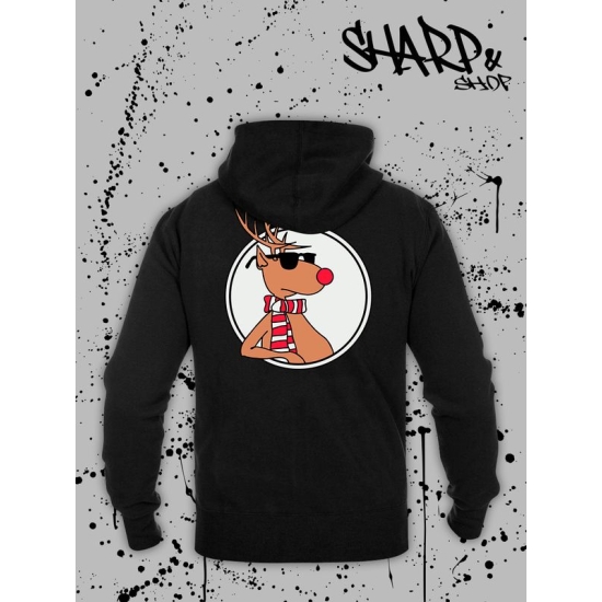 Худи с новогодним оленем мем с новым годом