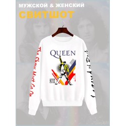 Свитшот Queen логотип с принтом, рисунком rock style, рок группа