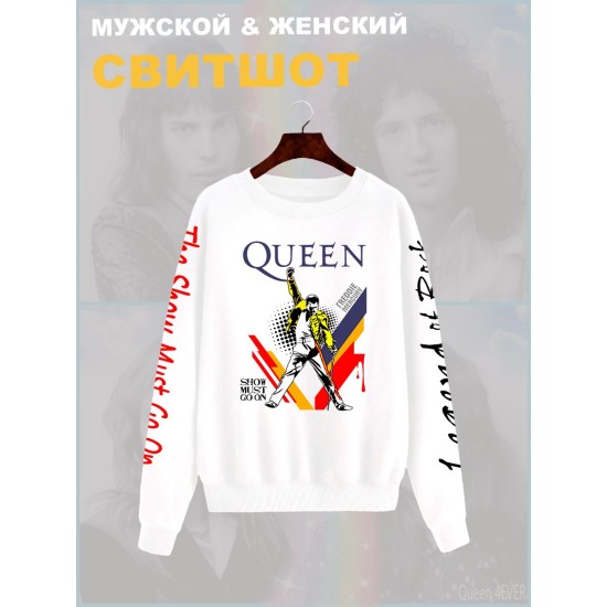 Свитшот Queen логотип с принтом, рисунком rock style, рок группа