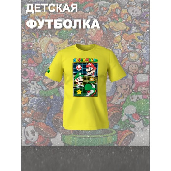 Футболка супер марио и луиджи брос нинтендо детская