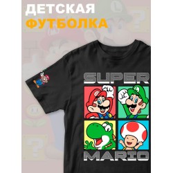 Футболка супер марио и луиджи super mario нинтендо детская