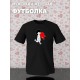 Парная футболка на День святого Валентина черная женская. Футболка с принтом "Влюбленная девушка и красное сердечко" для пар и молодоженов на 14 февраля, аниме в стиле чиби.