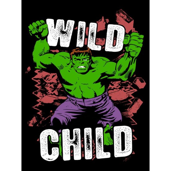 Сумка шоппер с героем Халк и прикольной надписью wild child. Детский шоппер с принтом Hulk из Marvel comics для мальчика и девочки. Тканевая сумка подростковая для шопинга с длинными ручками.