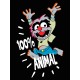 Детский шоппер Маппеты с прикольной надписью 100% animal с принтом the muppets для мальчика и девочки. Тканевая сумка детская на плечо с длинными ручками для шопинга и покупок.