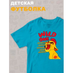 Футболка Король Лев с прикольной надписью wild one. Футболка детская с персонажем Кайон из the Lion King для мальчика и девочки. Одежда для детей и подростков стрит стайл кежуал.