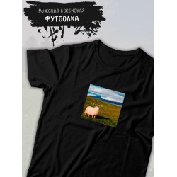 Футболка с принтом Овца оверсайз черная. Футболка с овцой 