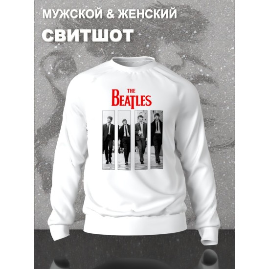 Свитшот Beatles Битлс логотип с принтом, рок группа logo