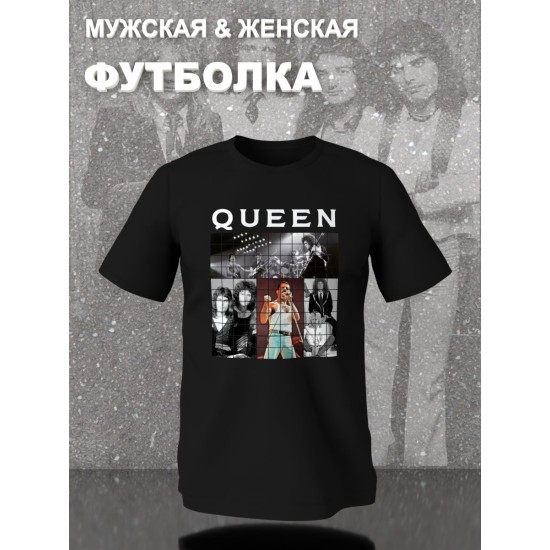 Футболка Queen Квин Фредди Меркьюри логотип с принтом, рисунком rock style, рок группа
