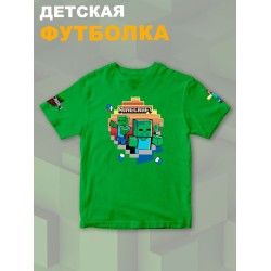 Футболка майнкрафт minecraft с принтом игры y2k детская