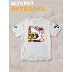 Футболка с акулой shark челюсти и jaws детская