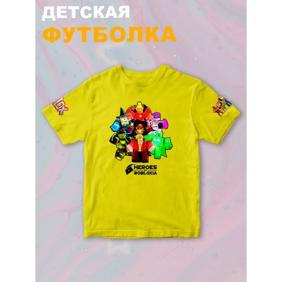 Футболка роблокс герои и roblox с принтом и надписью детская
