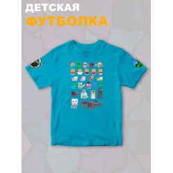 Футболка майнкрафт стив и алекс с игрой minecraft детская