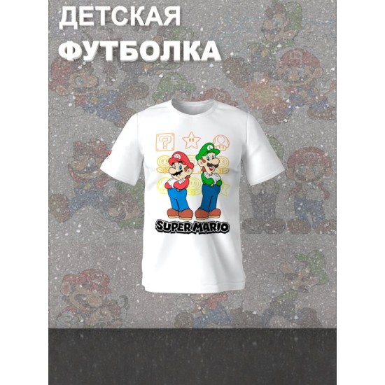 Футболка супер марио и луиджи брос nintendo y2k детская
