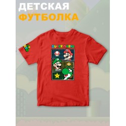 Футболка супер марио и луиджи брос нинтендо детская