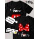 Парная футболка для двоих влюбленных на свадьбу " Минни Маус, Minnie Mouse" черная женская. Футболка с принтом для пар и для молодоженов.