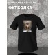 Футболка с принтом Кот оверсайз черная. Футболка унисекс с мемной надписью "Штош, ладно, я уважаю твоё неправильное мнение" в стиле кэжуал для молодежи.