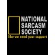 Шоппер с прикольной надписью "National sarcasm society" черный. Шоппер с принтом в стиле кэжуал.