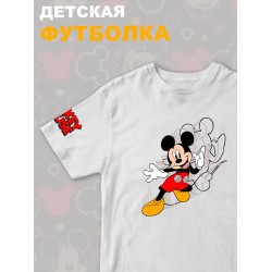Футболка с персонажем Микки Маус из мультика Дисней. Футболка с принтом Mickey Mouse из Walt Disney для мальчика и девочки. Одежда для детей и подростков street style кэжуал.