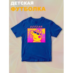 Футболка с героем Свинка Пеппа и прикольной надписью savage. Футболка детская с принтом Peppa pig для мальчика и девочки. Одежда для детей и подростков стрит стайл кежуал.