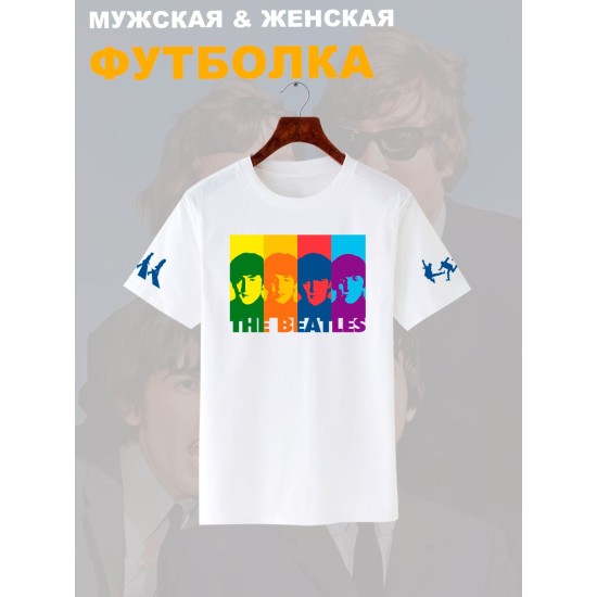 Футболка Beatles логотип с принтом, рисунком rock style