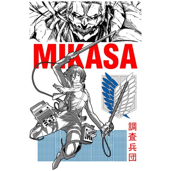 Шоппер с принтом из мультсериала Атака титанов. Тканевая сумка anime Attack on titan в стиле street style для молодежи.