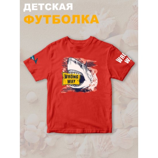 Футболка с акулой shark челюсти и jaws детская