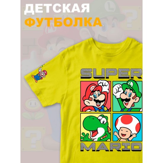 Футболка супер марио и луиджи super mario нинтендо детская