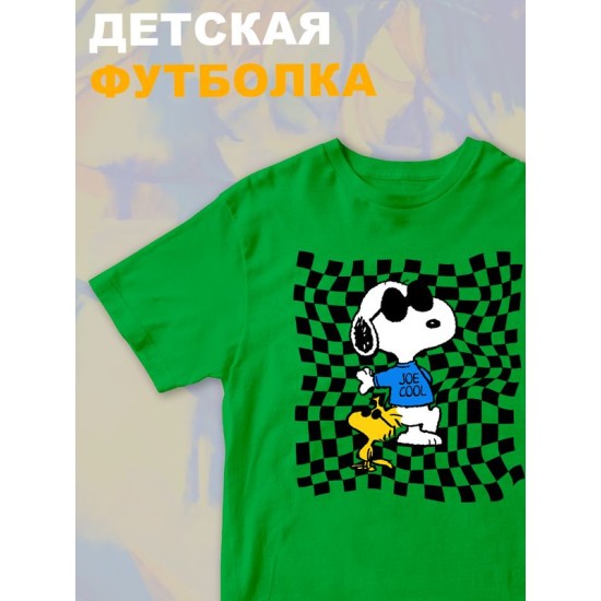 Футболка со снупи Snoopy и вудстоком желтой птичкой детская