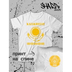 Футболка с флагом Казахстана и надписью Kazakhstan